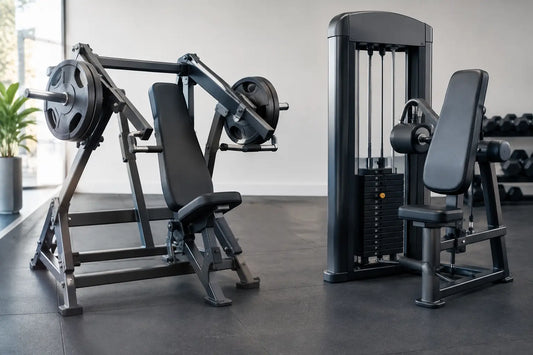 Máquinas plate load versus pin load: qual comprar?