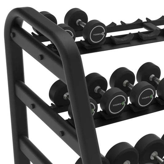 3-Shelf Round Dumbbell Rack - 12 Pairs