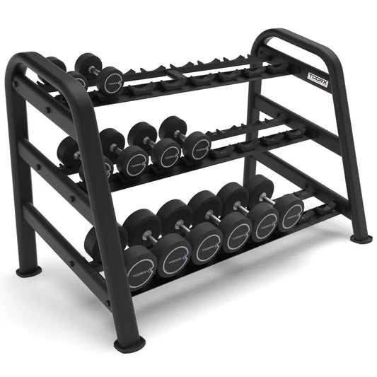 3-Shelf Round Dumbbell Rack - 12 Pairs